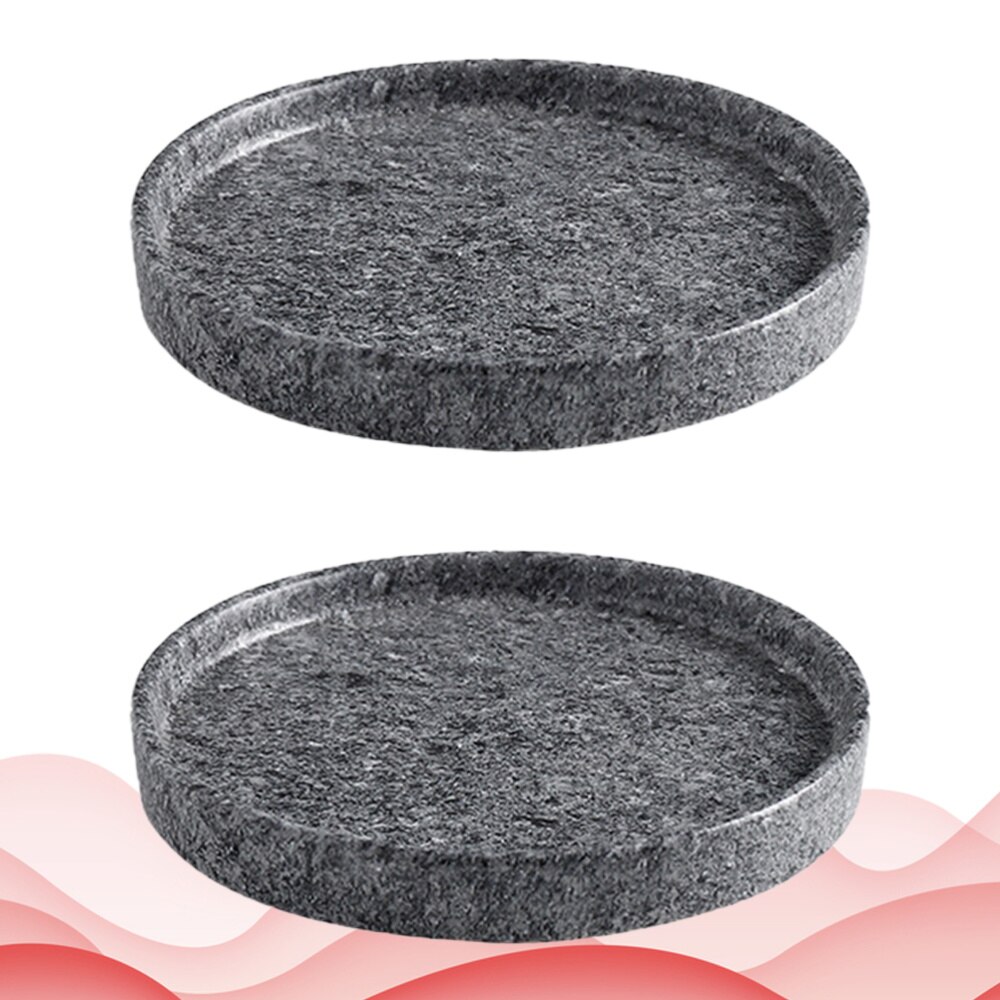 Bandeja de goteo para macetas, Base de cerámica con de cemento para maceta de jardín y balcón, color gris, 11,5x11,5x1,5 cm, 2 uds.