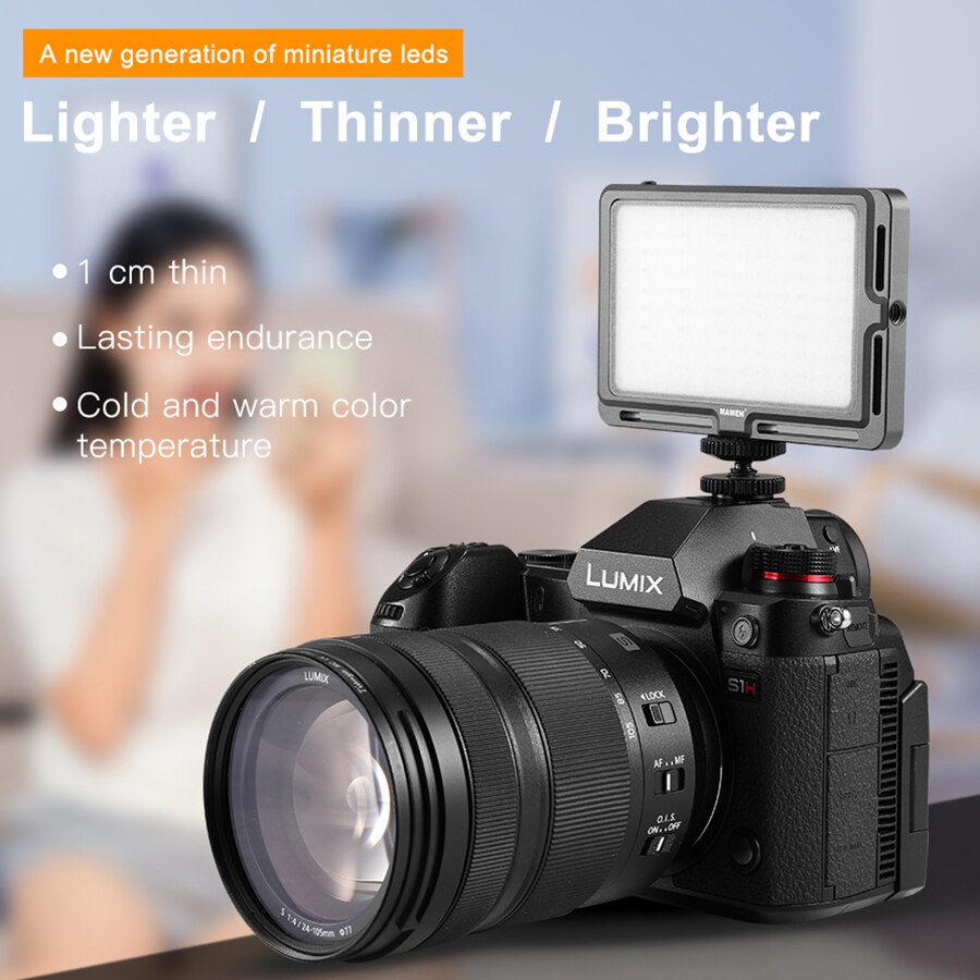 MAMEN Camera Gimbal Stabilizer With LED Studio Video Light&Microphone For DSLR Photography Vlog Shooting Handheld Stabilizer