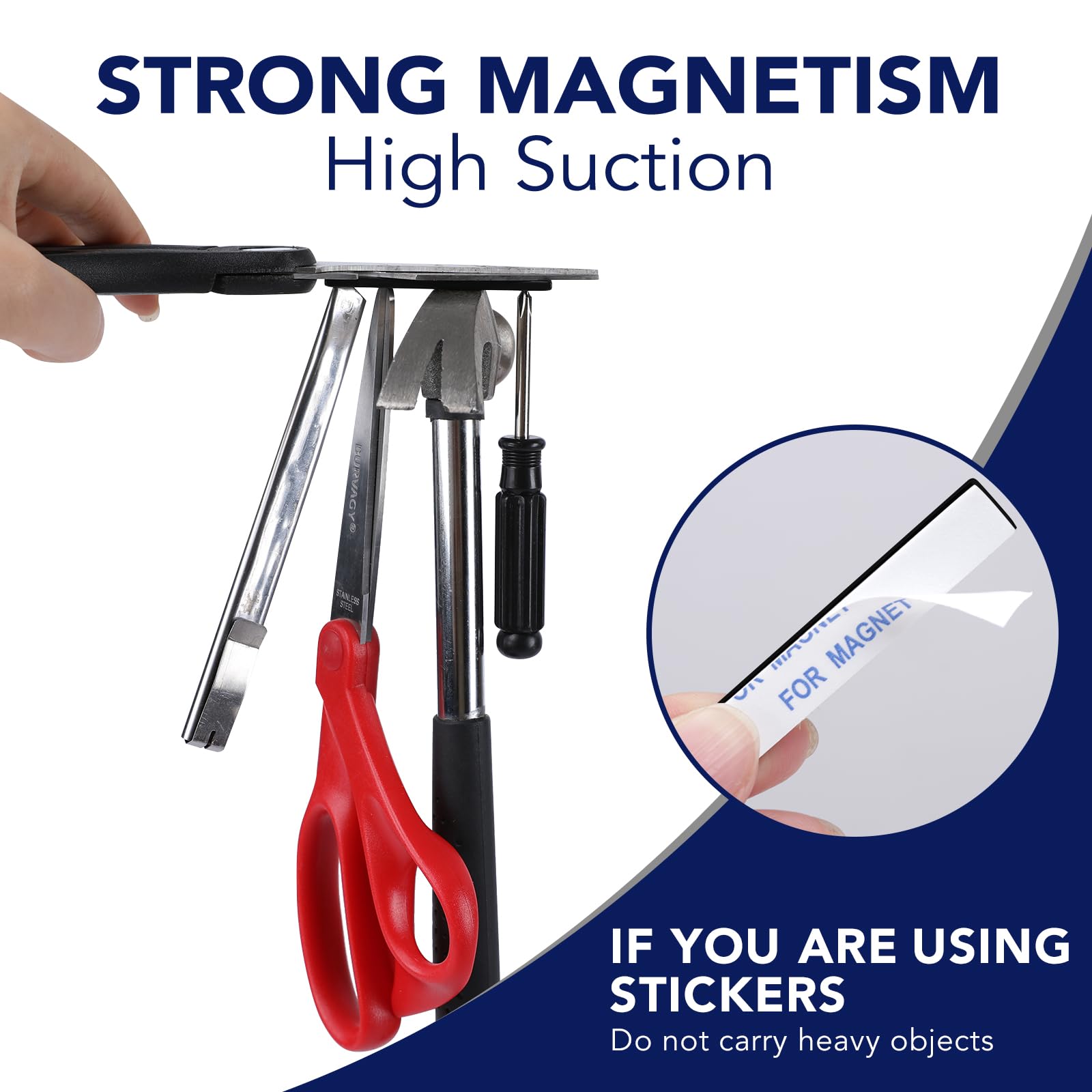 Waterproof Sturdy Neodymium Bar Magnets Powerful Rare Earth Magnets with Epoxy Coating and Double-Sided Adhesive for Shower Door