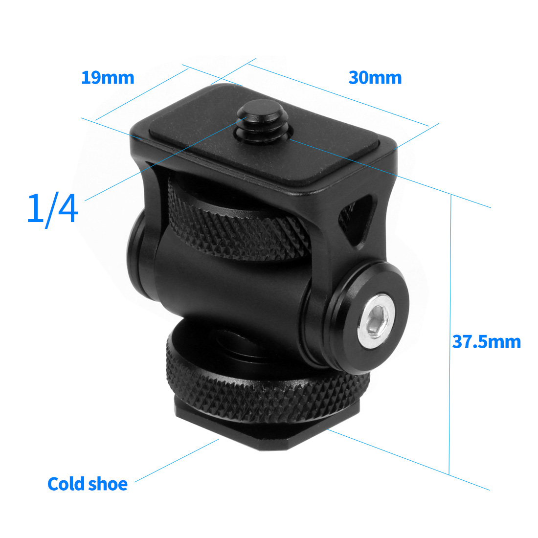 Cold Shoe Mount Mini Ball Head 360 Panoramic Monitor Holder Camera Gimbal 1/4 3/8 for Tripod Speedlite LED Bracket Adapter: green