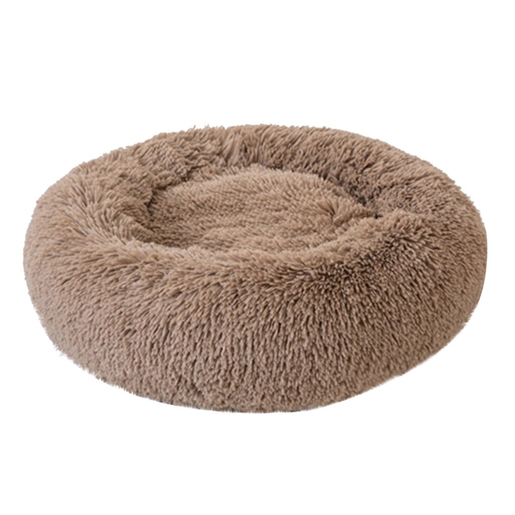 Lit rond en peluche pour animaux domestiques, tapis d'hiver pour dormir, nid doux et Long, panier pour chien, coussin Portable, fournitures pour animaux de compagnie # T2G