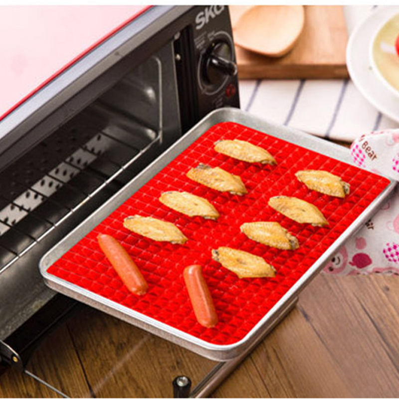 Multifunctionele Siliconen Pizza Mat Rode Piramide Pan Non-stick Magnetron Bakplaat Hittebestendigheid Mat Voor Keuken Bakken