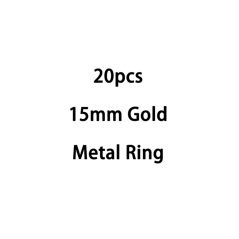 20Pcs Metal Binder Hinged Ring Gold Loose Leaf Opening Circle Book Hoops For Scrapbook Album Office Binding Ring On Notebook: 15mm Gold