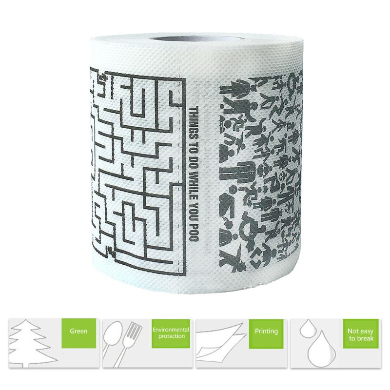 Hauska painettu kuvio 2-- kerroksinen wc-paperi puumassa hajusteeton pehmopaperi kotikylpykeittiön päivittäiseen käyttöön