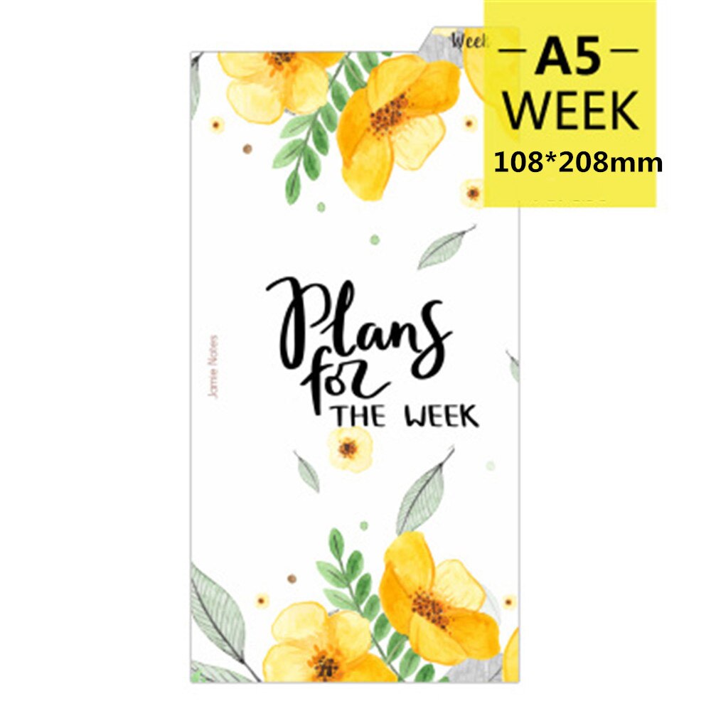 A5/A6 Notebook Bookmark Dairy Planner Agenda Index Divider 6 Holes Loose Leaf Binder Ruler Bookmark Flower Office Supplies