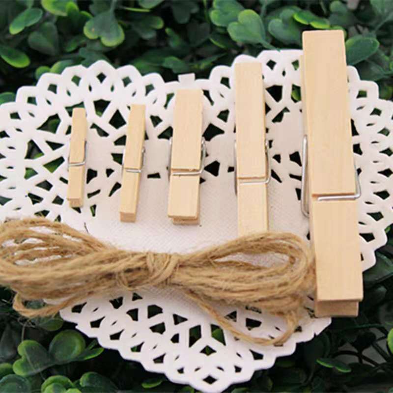 5-50 stk/parti 25/35/45/72mm mini træclips dty craft supplies træclips til fotopapirklip postkort klips bryllupsindretning