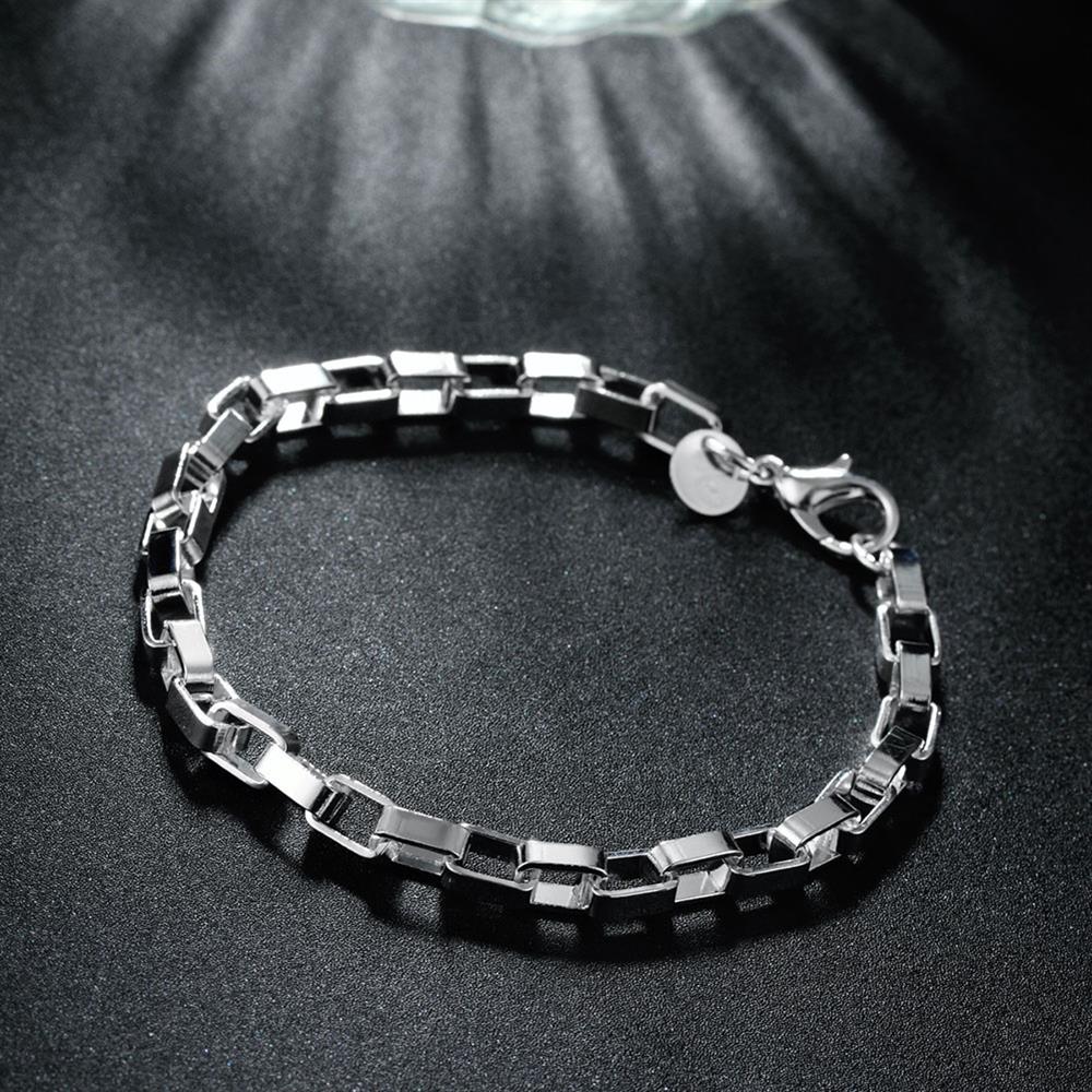 Charme 925 Sterling Silber Armbänder halskette Schmuck-einstellen für männer klassische 5MM lange Kasten Kette 20 Zoll Party weihnachten