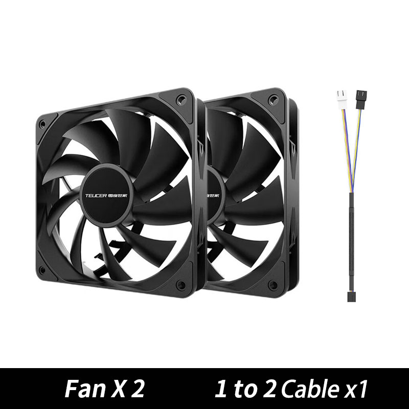 TEUCER B12025 120mm PC Case Fan 4PIN PWM 12CM Fan 1800RPM Computer Cooling Stille Fan: green