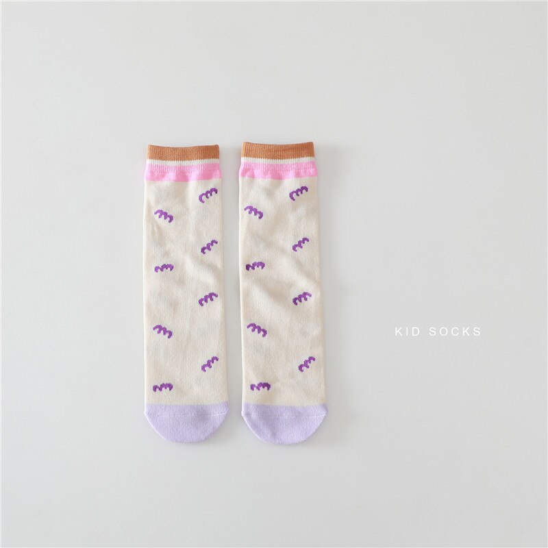 EnkeliBB belle bébé et enfants Tube chaussettes Style coréen doux enfants taille libre coton chaussettes à pois: Beige