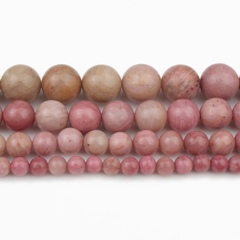 AAA Natural Rhodonite Stone Round Loose Beads For Jewelry Making Bracelet ,Necklace 15.5" Pick Size 4 6 8 10 12mm