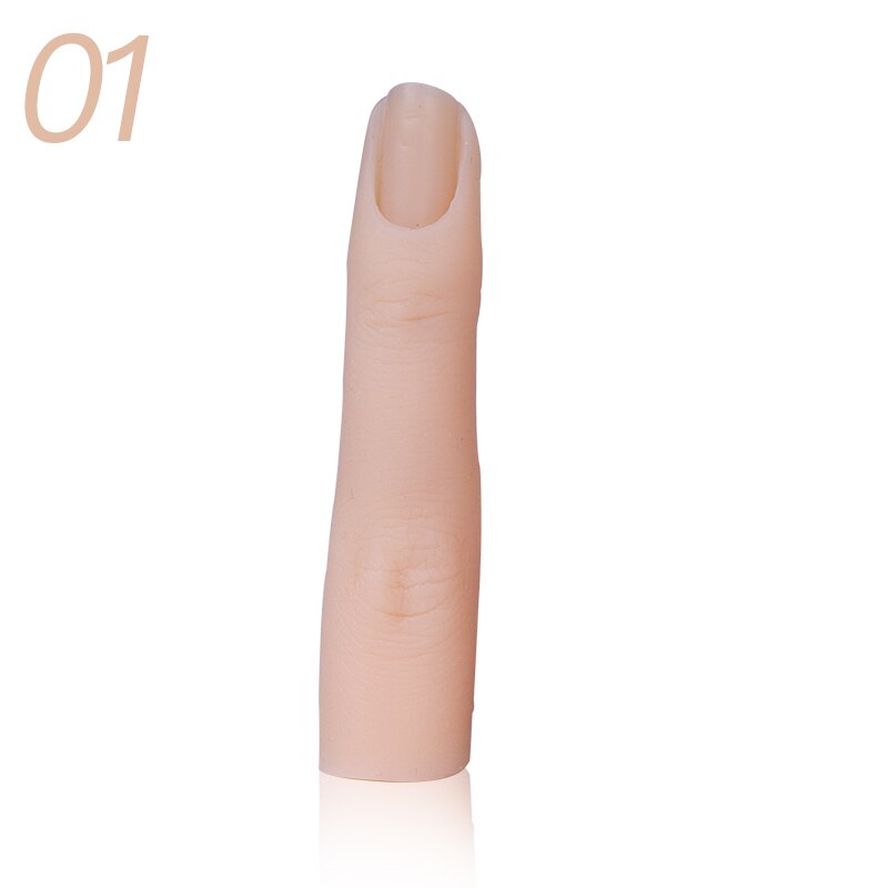 Nail Art Training Hand False Finger Natural Nail Tips Manicure Practice Model Nail Display Silicone Finger Makeup Tool: 01