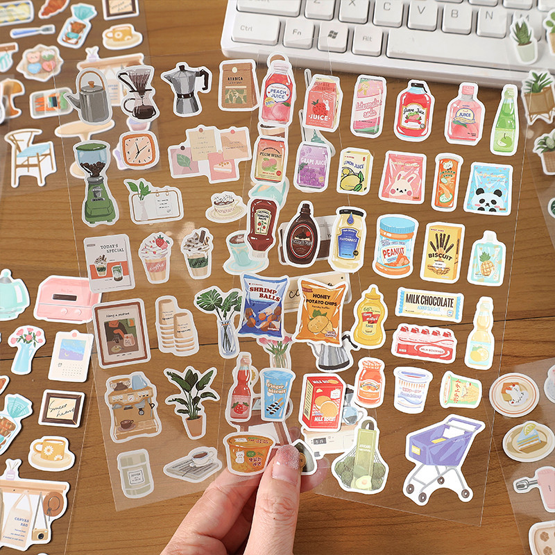 Journamm Cartoon Daily Necessities Stickers DIY Scrapbooking Art Collage Junk Journal Decor Sticker Stationery