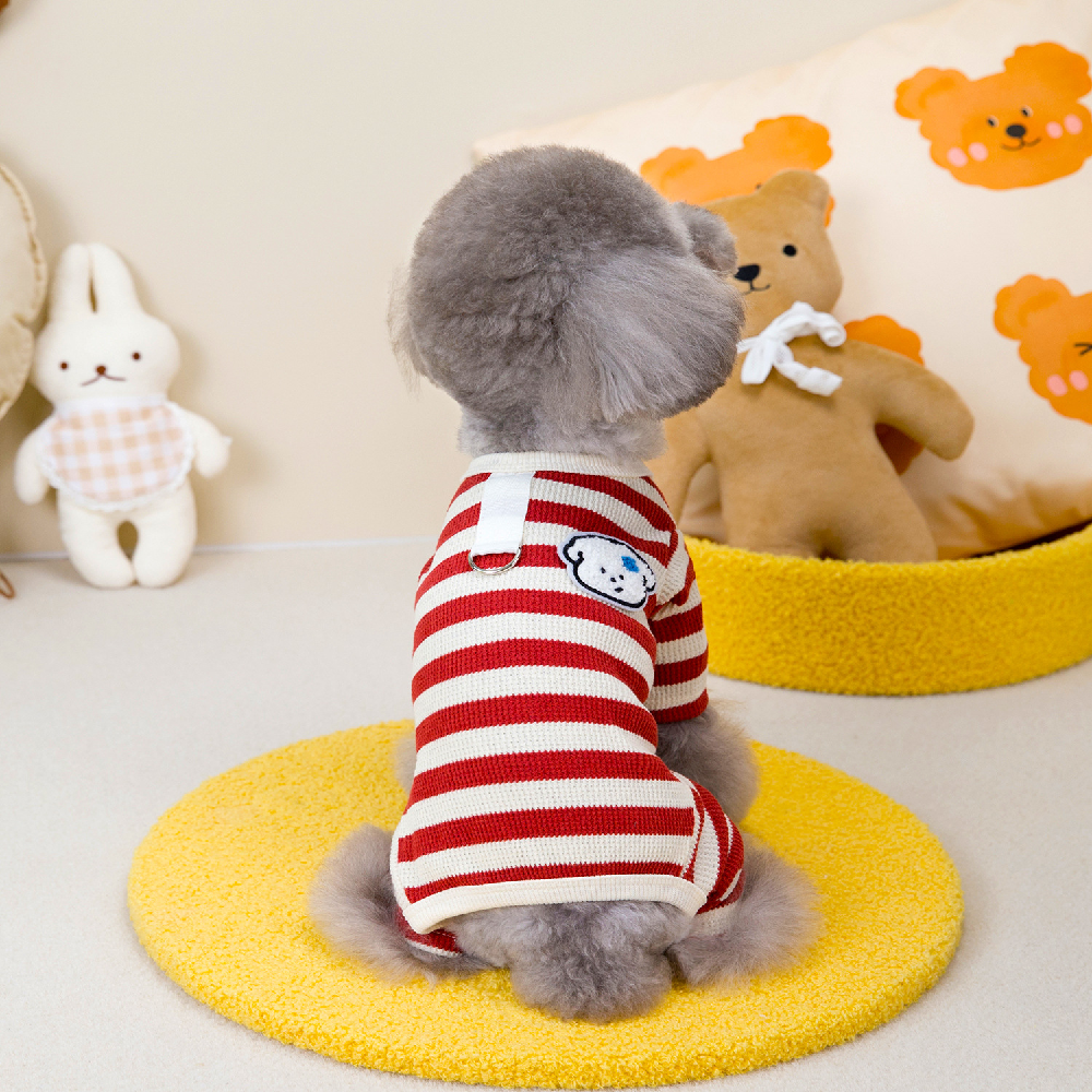 Ropa de algodón puro para perro, pijama para niño y niña, para perros pequeños y medianos, Mono para cachorro y gatito, pijama Chiwawa Yorkie Flexible de 4 Patas