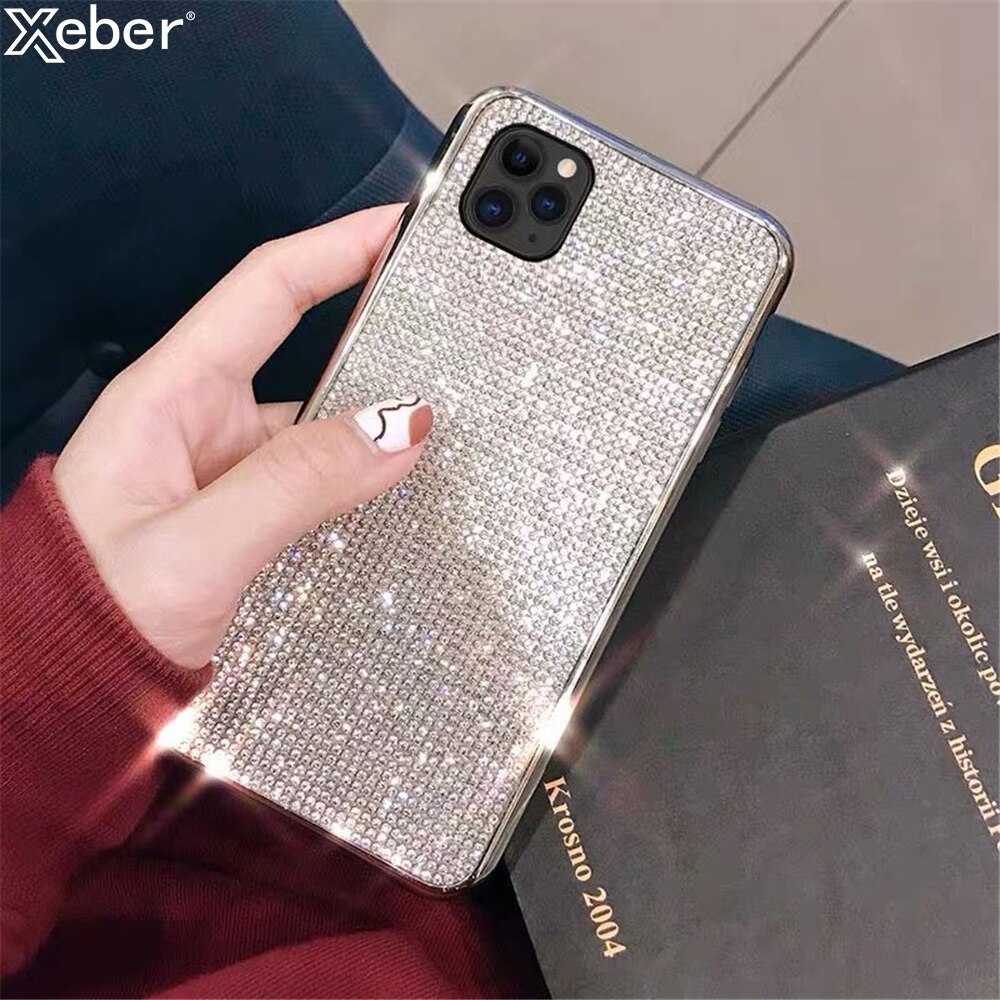 Luxus Strass Glitter Telefon Fall für iPhone 12 11 Pro Max XS Mini XR X 6 7 8 Plus SE2 shiny Diamant Weiche Silikon Zurück Abdeckung