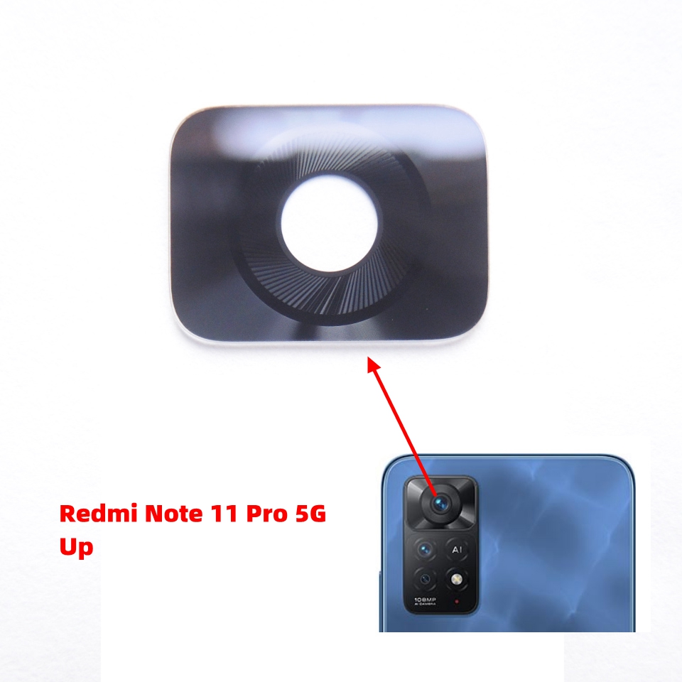 Vetro dell'obiettivo della fotocamera per Xiaomi Redmi Note 11, 11S, 11 Pro 4G/5G Parti per smartphone con obiettivo in vetro per fotocamera posteriore: Argento