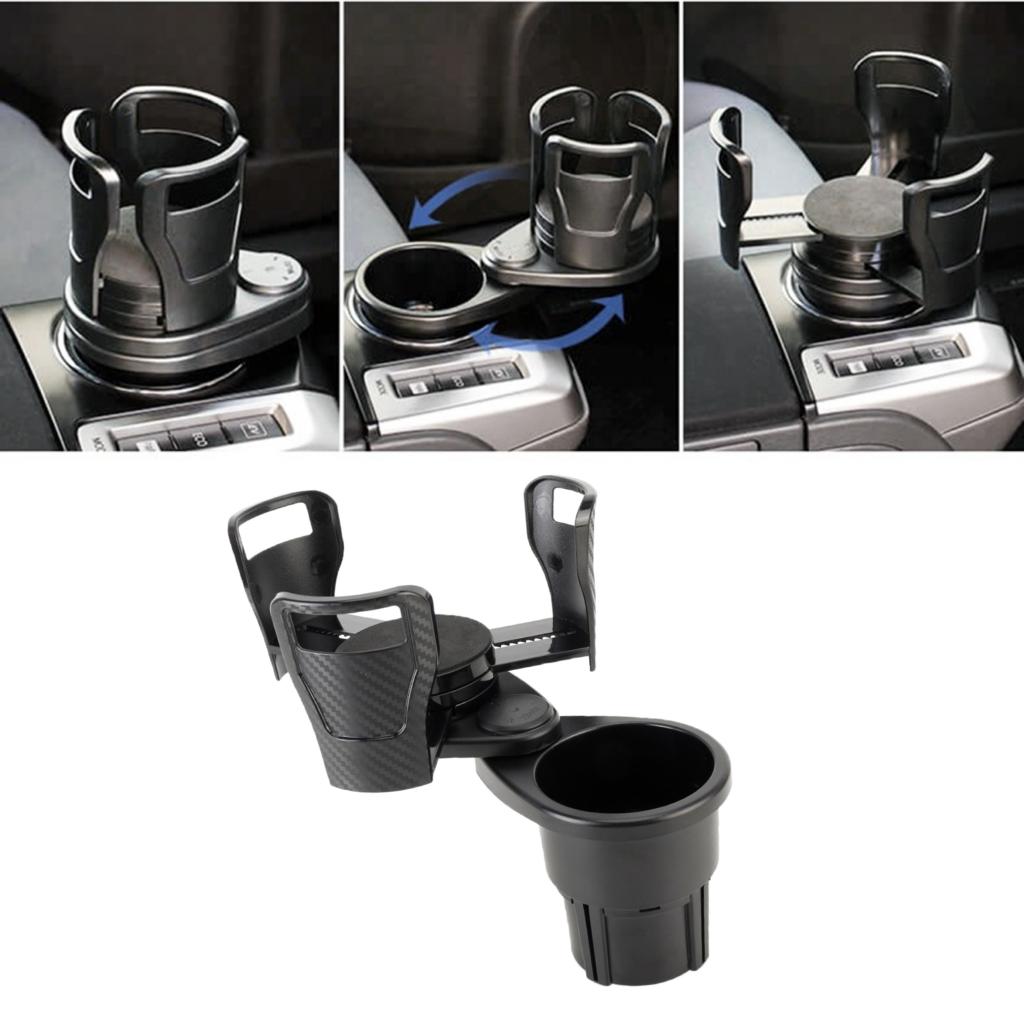 Multifunctional Car Cup Holder, 2 in 1 Drink Holder Drinks Bottle Water Cups Extendable Cup Holder