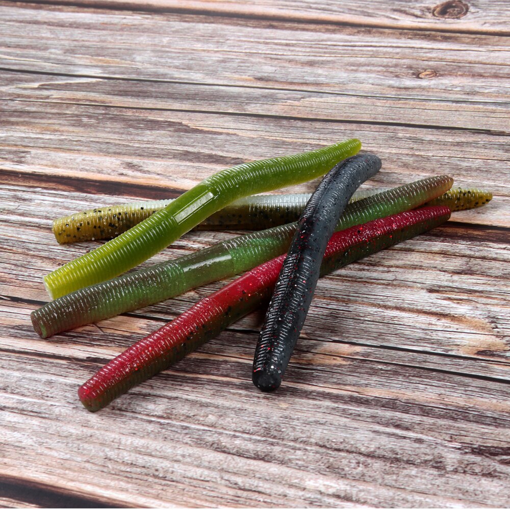 Johncoo 10pcs Soft Plastic Stick Bait 13.5cm 9.8g Soft Baits Salt-Impregnated Stick Bait Bait Bulk Bass Plastics Worm Soft Lures
