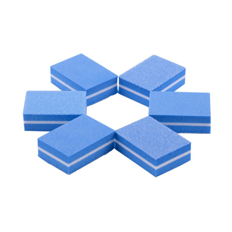 50 Stks/partij Professionele Spons Nagelvijl Beauty Mix 6 Kleur 100/180 Grit Uv Gel Nagellak Lime Een Ongle Manicure pedicure Gereedschap: Blue