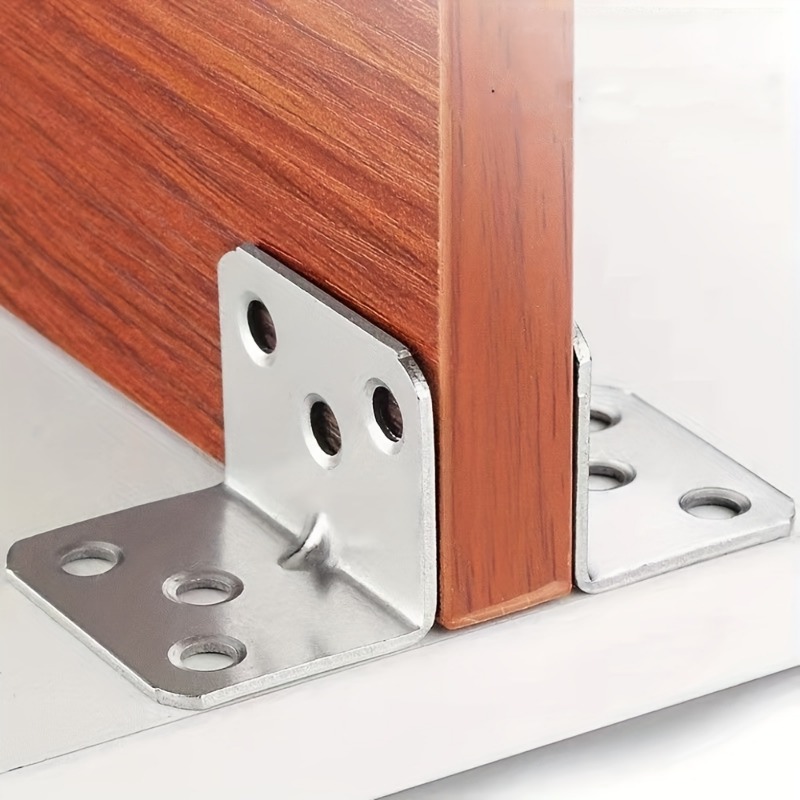 50/10x Stainless Steel Corner Brackets Universal for Cabinets Drawers Windows Wood Furniture 90 Degree Right Angle Fixed Bracket