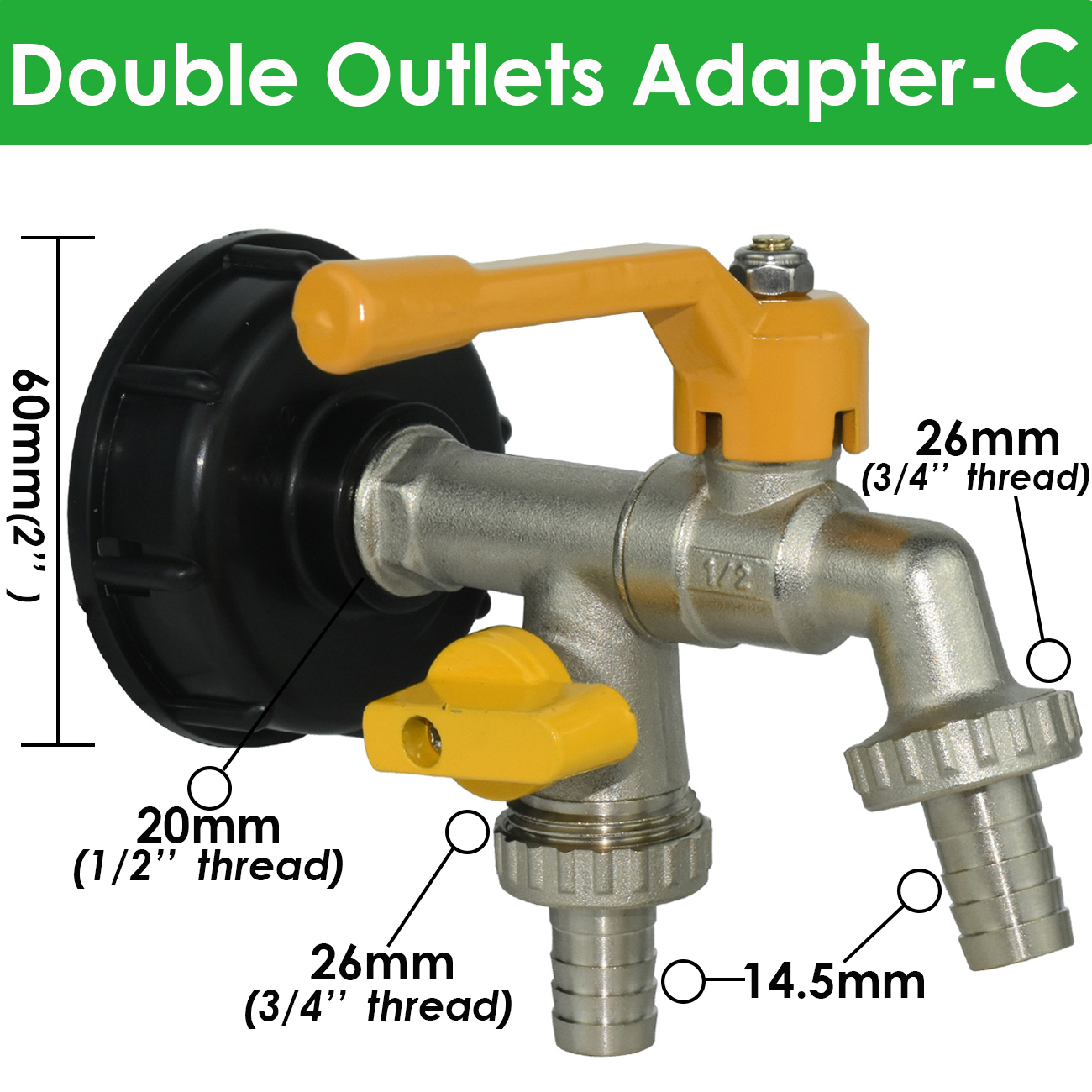 S60 Coarse Thread IBC Tank Tap Connecter Replacement 16mm 1/2'' 3/4'' Water Coupling Adapter Garden Home Valve Fitting Faucet: Blue
