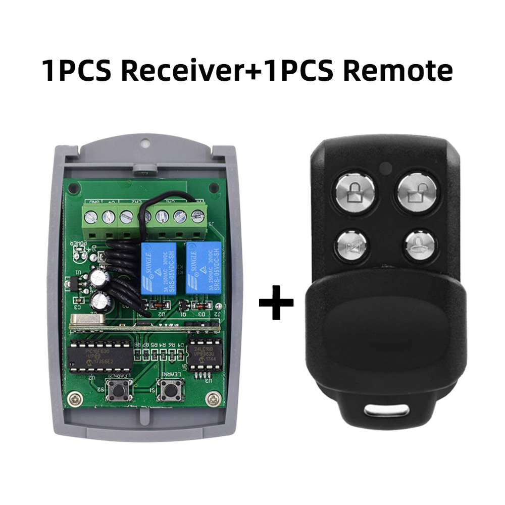 Universal Garage Door Remote Control Receiver 2CH For ERREKA ACM DEA DOORHAN AT-4 MOTORLINE DITEC 433mhz Fixed Rolling Code: WHITE