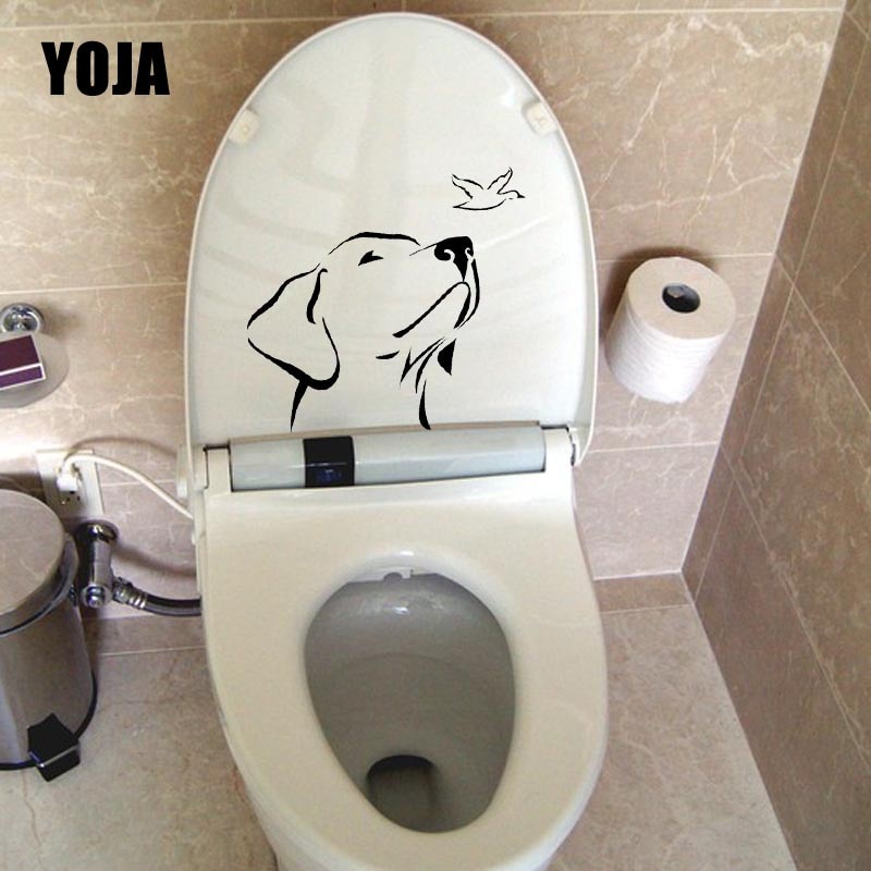Yoja 22.6X20.5CM Grappige Hond Dier Muursticker Muurschildering Slaapkamer Home Decor Wc Decal T5-1500