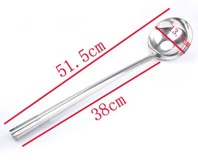 Langt skaft spade kokekar dreier rustfritt stål spatel dreiere kjøkken kjøkkenutstyr kokekar verktøy suppe skje wok: 3