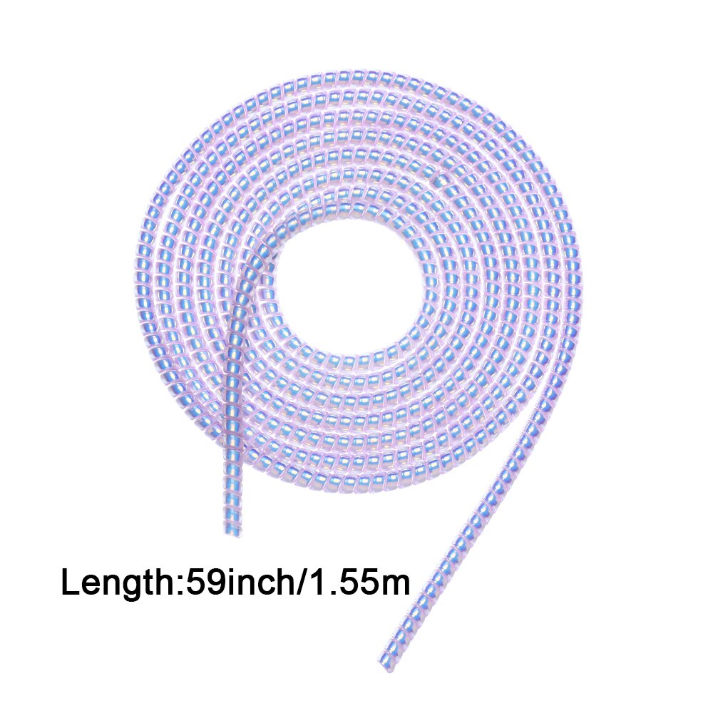 1.55m USB Data Charging Line Cable Protector Wrap Cable Organizer Spring Winder Protection Rope