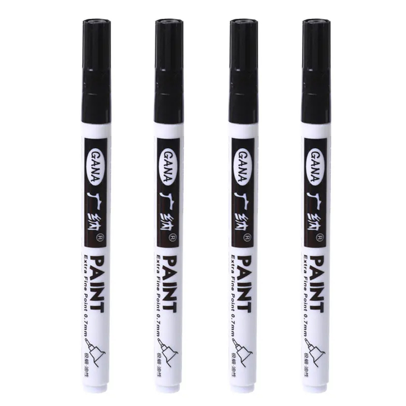 Rotulador permanente 4 unids/set bolígrafo de pintura aceitosa blanca para pintura rupestre piedra cerámica vidrio madera neumático tela Metal pintura acrílica 0,7mm: plum