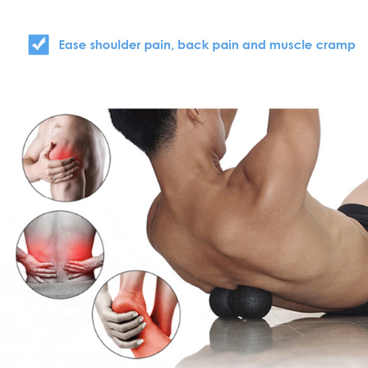 3pcs Double Lacrosse Ball Peanut/Round Shape Self Massage Roller Set Back Foot Neck Shoulder Physical Trigger Point Therapy