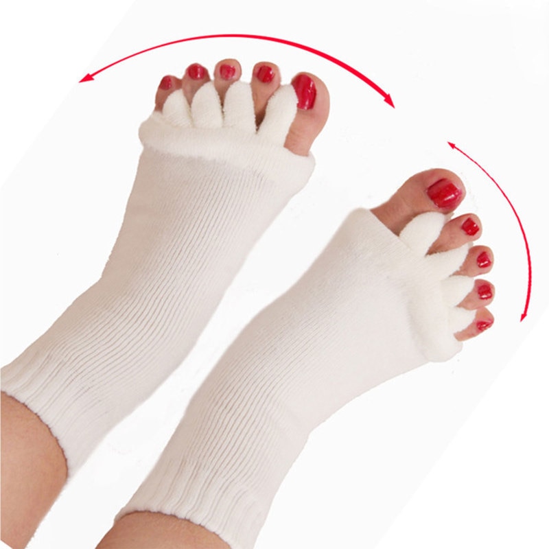 1 Paar Vijf Tenen Afscheiders Voet Sok Hallux Valgus Corrector Bunion Regelaar Voetverzorging Uitlijning Stijltang Sokken