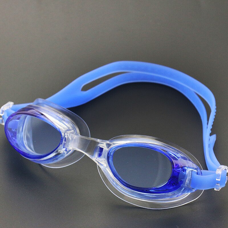 Barn anti-tåge svømmebriller briller uv farvet linse dykning svømmebriller  b99: Blå