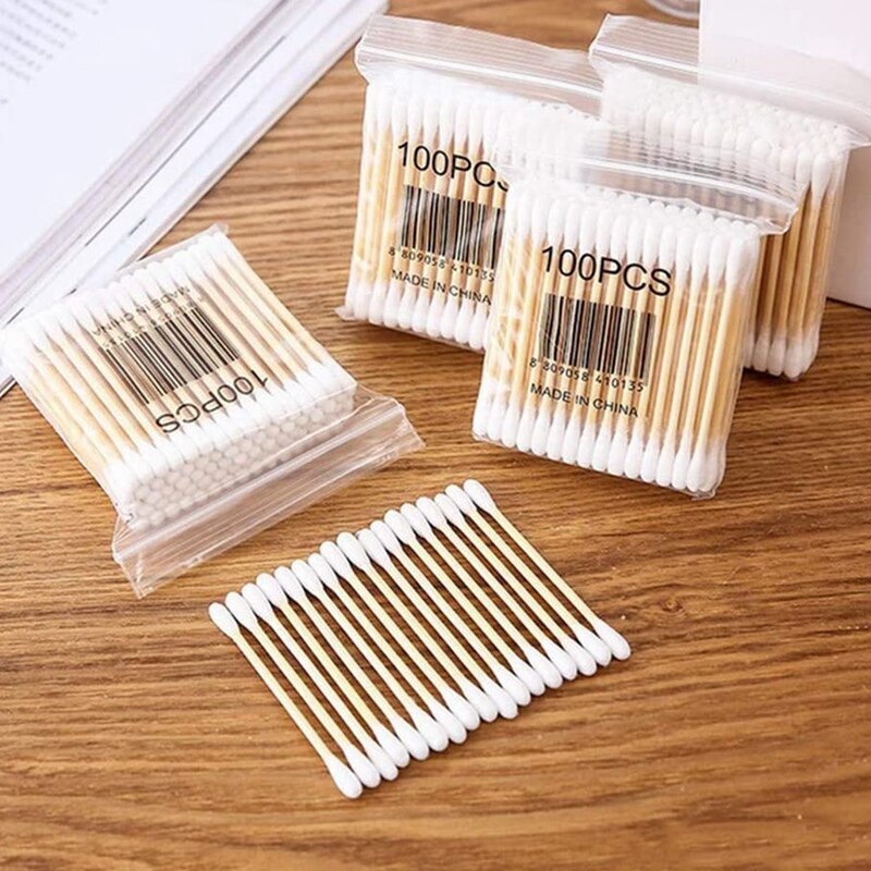 12 Packs Wattenstaafjes-1200 Stuks Wattenstaafjes, Tweekoppige Wattenstaafjes Voor Make-Up Reiniging Verwijderen Residu