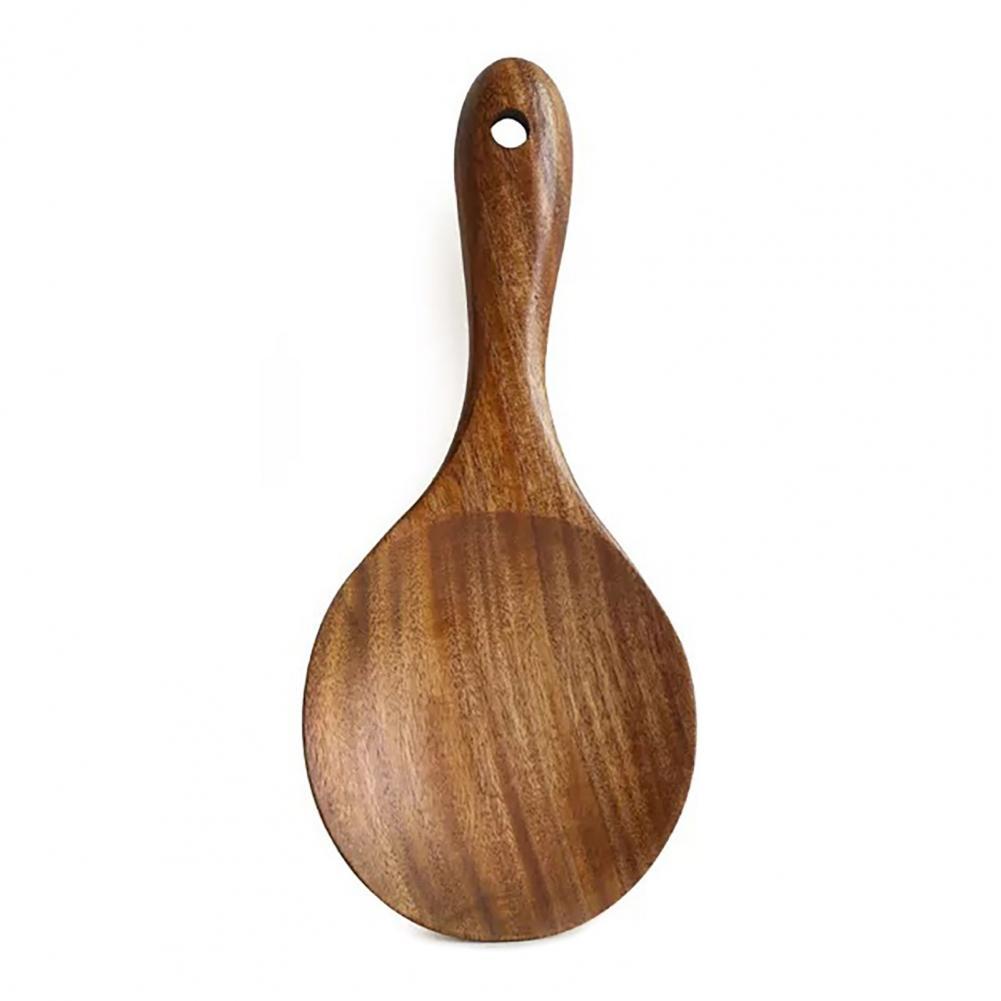 Short Handle Exquisite Practical Kitchen Wooden Rice Spoon Sturdy Rice Scoop Eco-friendly for Cooking: Default Title