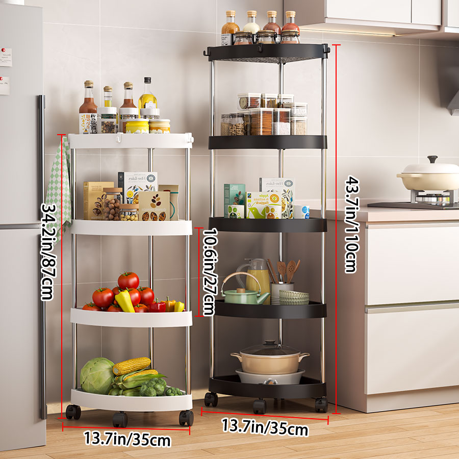 Support de rangement triangulaire pour salle de bain et cuisine, rangement d'angle, petit support de rangement pour chariot à roue universelle sur pied