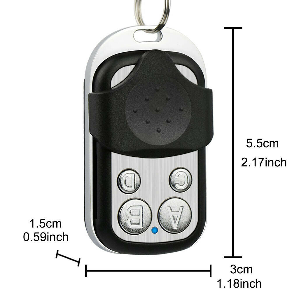 2Pcs Universal 433.92 MHz Rolling Code 4 Button Gate Garage Opener Remote Wireless Control Up to 100 Meters