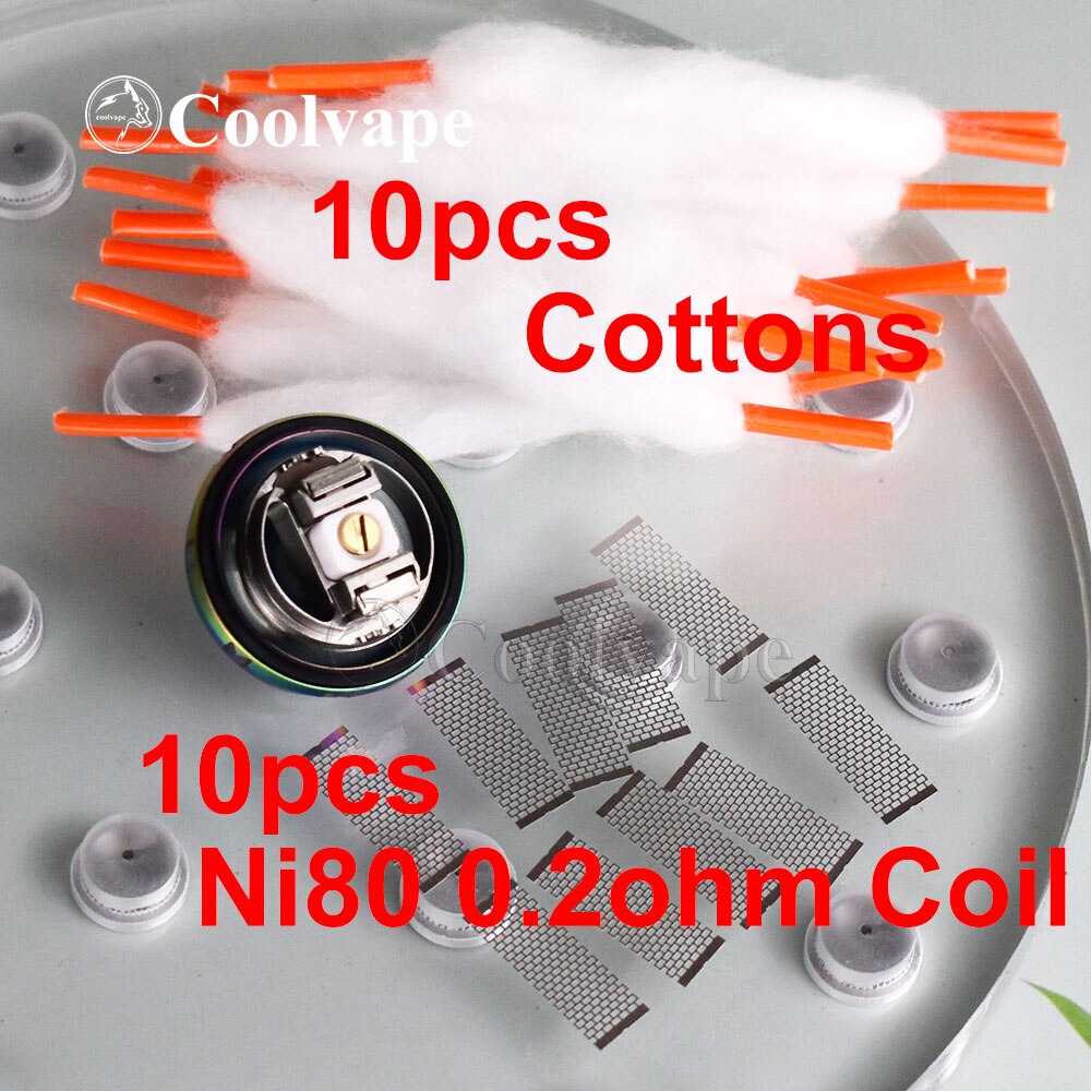 Coolvape zeus Mesh rta Deck zeus rta Deck 10pcs Ni80 0.2ohm e 10pcs cotoni bobina materiale in acciaio inossidabile: rainbow(Mesh kit)