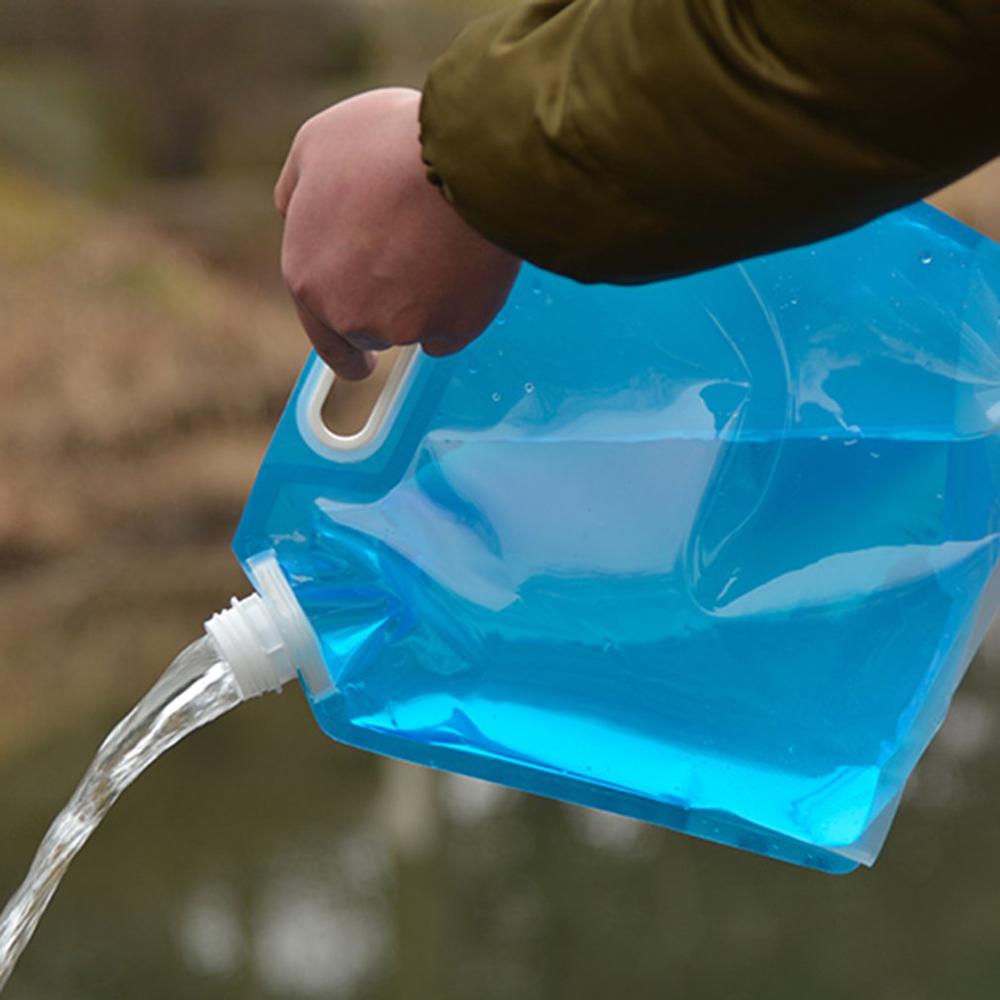 Cubo plegable al aire libre con grifo Pe almacenamiento de agua de grado alimenticio bolsa de agua portátil para Camping senderismo