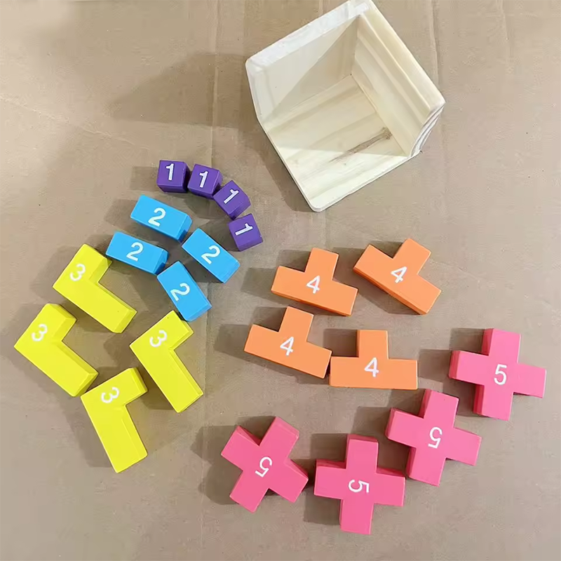 3D-Würfel-Puzzle Luban Ineinandergreifendes kreatives pädagogisches Holzspielzeug Gehirn IQ Geist Frühes Lernspiel für Kinder Buchstabe 54T