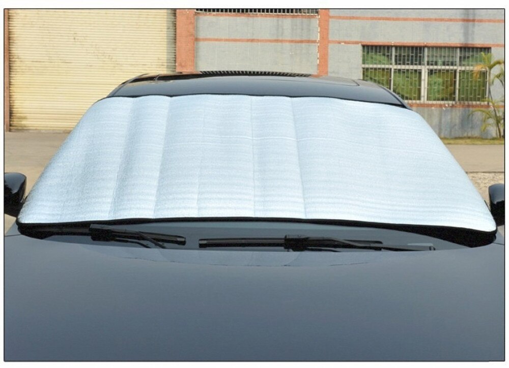 1 pc 150cm x 70cm janela traseira do carro pára-sol pára-sol frente uv proteger refletor sol sombra para a janela do carro cobre sol viseira prata