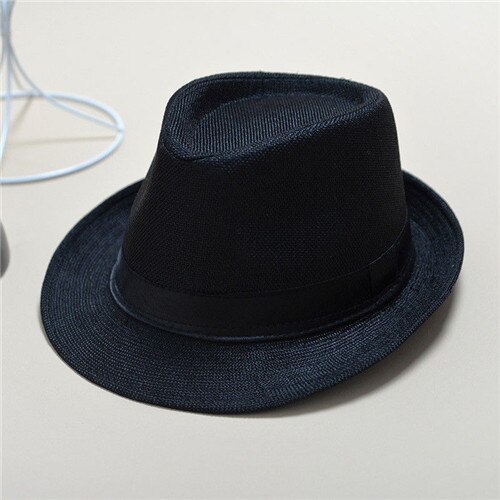 Ny-western cowboyhat mænd ridehue tilbehør bredskygget knusbar crimping vintage jazz cap: Sort