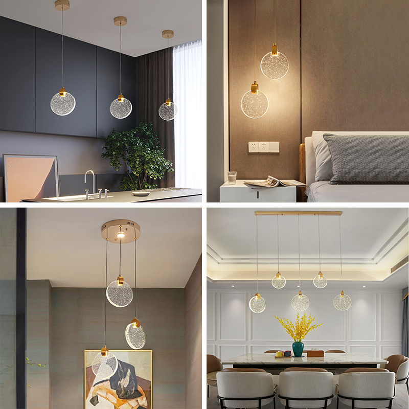 Bedside Crystal Pendant Lights Nordic LED Living Dining Room Bedroom Indoor Hanging Lamp Home Decor Lustres Suspension Luminaire
