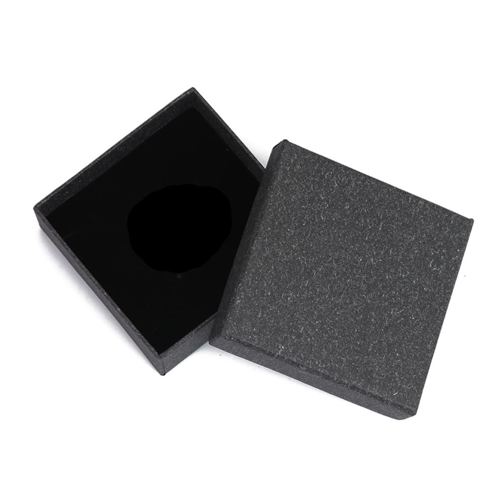 DoreenBeads Schmuck Boxen Papier Box Vintage Braun Schwarz Ring Halskette Box 9*9*3cm Kraft Papier japanisch Einfache Stil 1 Stück: black