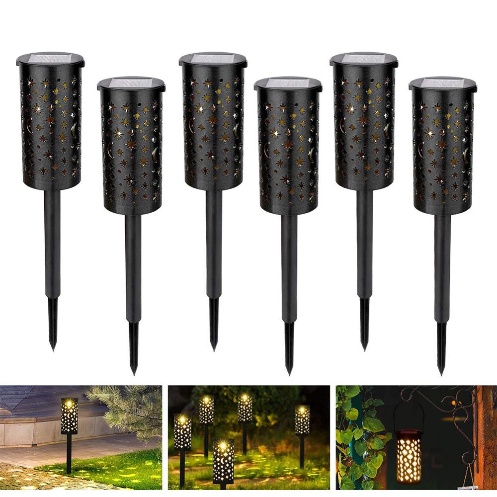 Solar Garden Lights Outdoor Star Moon LED Solar Lights Waterproof Solar Lamp Lantern Pathway Garden Stake Light Decoration Light: 6pcs