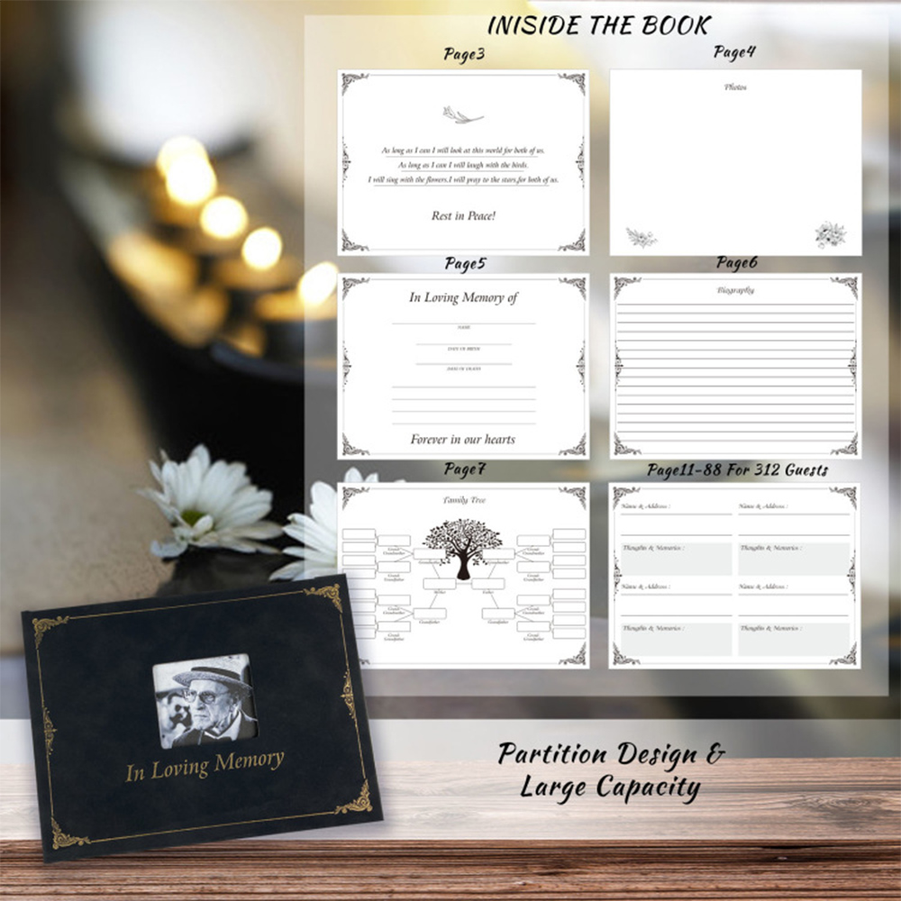 Signature Funeral Book Guest Book Funeral Reception Sign in Funeral Message Book Keepsake Album Anniversary Memorial Service