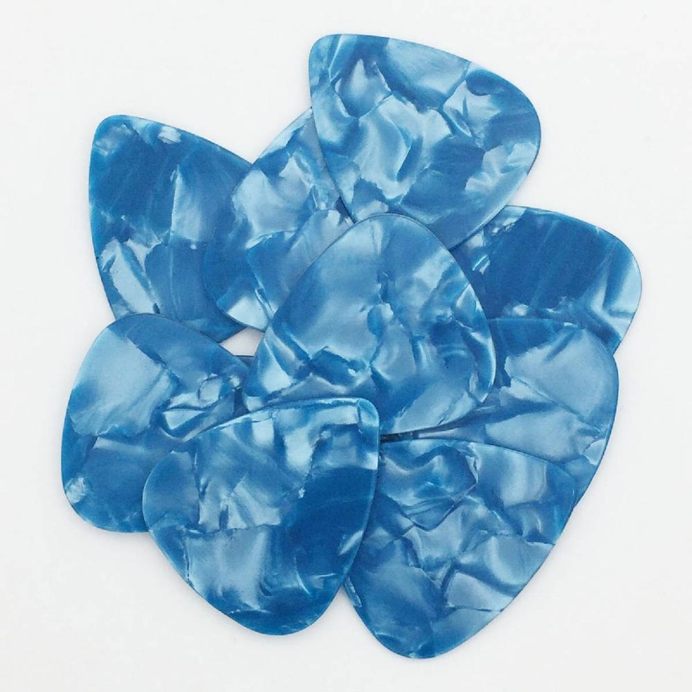 50 stuks 0.96mm Celluloid Plectrum Mediator voor Akoestische Elektrische-10 Kleuren Custom: 50pcs Light Blue