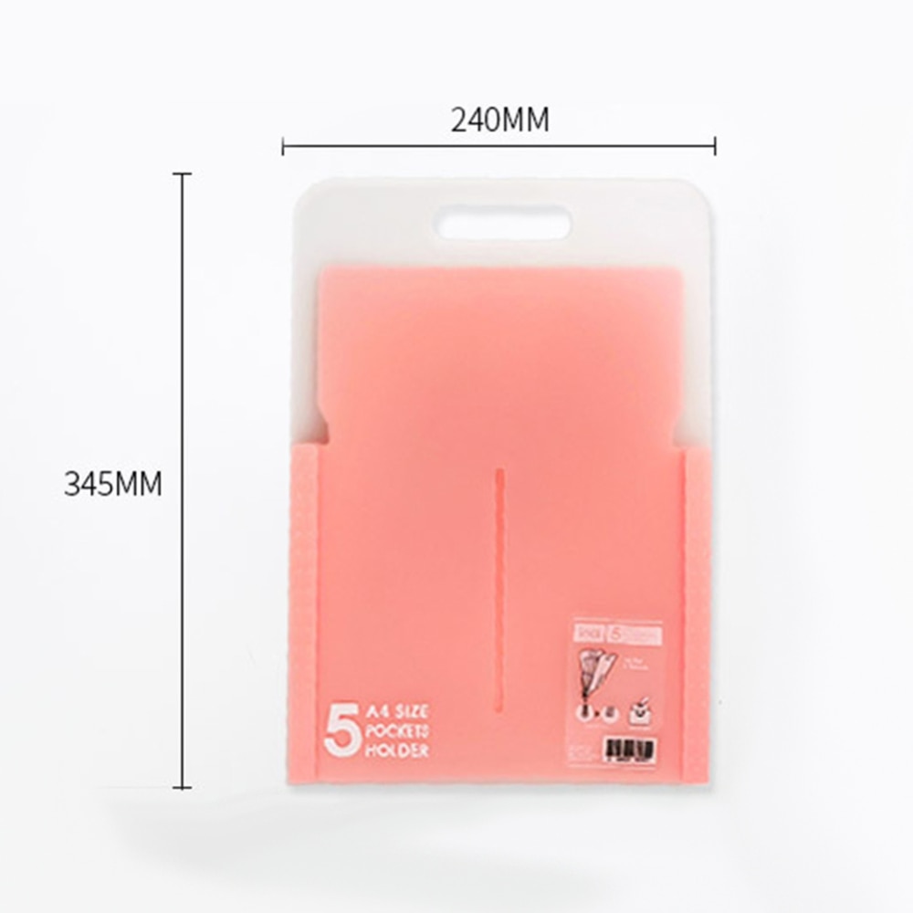 5 Pockets Document Bag Paper File Vertical Expanding File Folders A4 Letter Holder Stationery School OfficeOrganizer