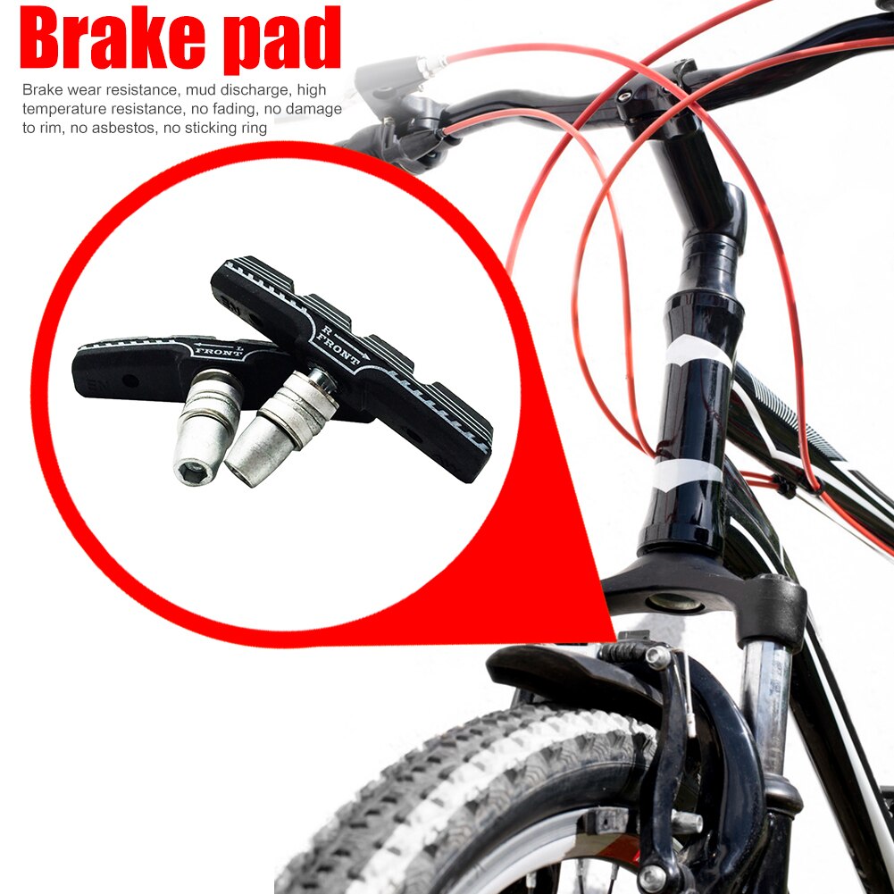 1 Paar Fiets Remblokken Fietsen Bike V Brake Pads Holder Schoenen Blokken Rubber Wrijving Velg Rem Mtb Road Mute fiets Remblokken