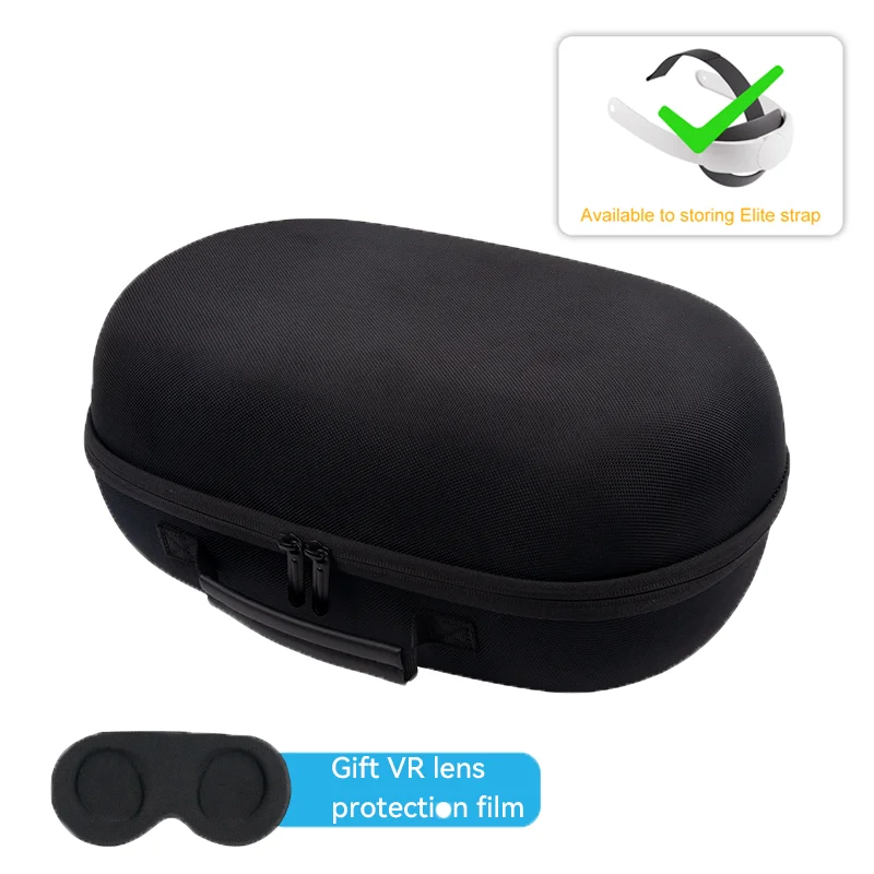 Estuche de almacenamiento duro EVA, caja de transporte de viaje para Meta Quest 3 Elite Strap VR, bolsas con cremallera para gafas, accesorios para Meta Quest 3 VR: Default Title