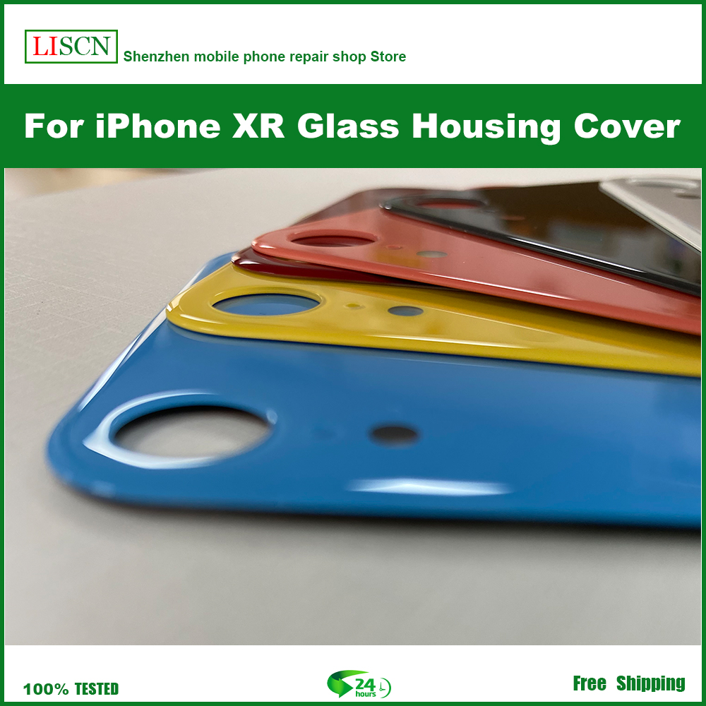 Big Hole glass for iPhone XR Rear Housing Cover,With 3M glue and tool, Phone Back cover Glass Replacement Easy+Free